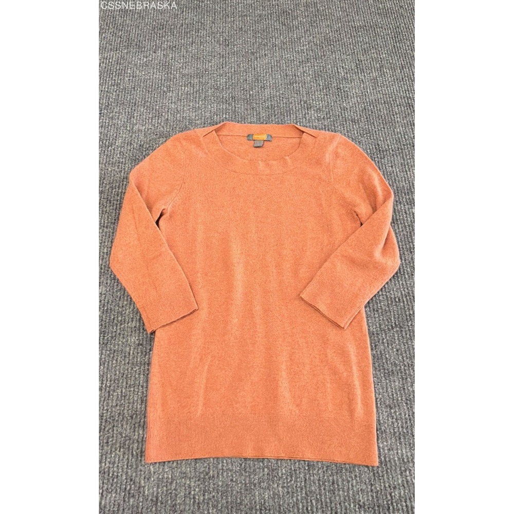 Just Cashmere by Forte Women's Orange 100% Cashmere‎ Long Sleeve Sweater Sz S